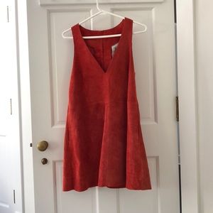 suede orange dress